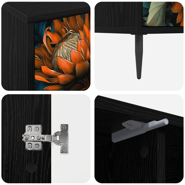 TV-kaappi LOCHEM 102 x 33 x 51 cm Musta tammi Tekninen puu