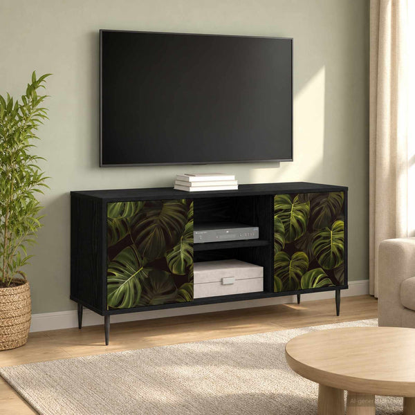 TV-kaappi ELBURG 102 x 33 x 51 cm Musta tammi Tekninen puu