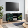 TV-kaappi WIJHE 102 x 33 x 51 cm Musta tammi Tekninen puu