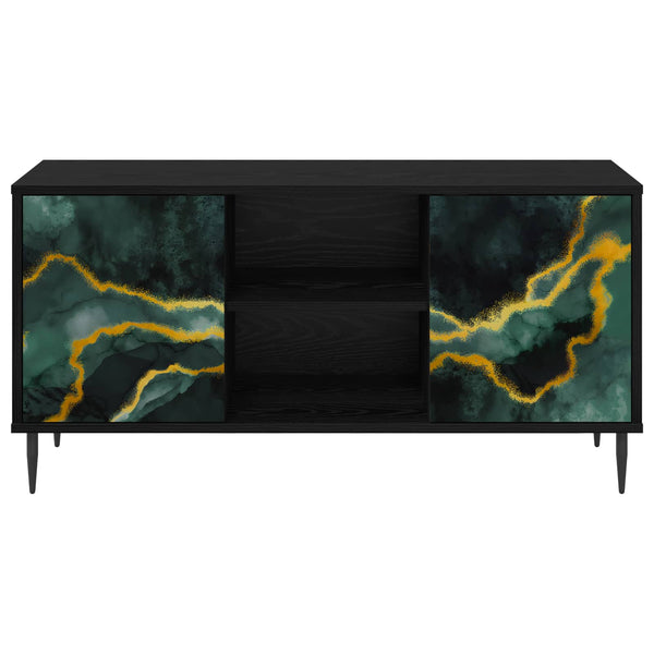 TV-kaappi WIJHE 102 x 33 x 51 cm Musta tammi Tekninen puu