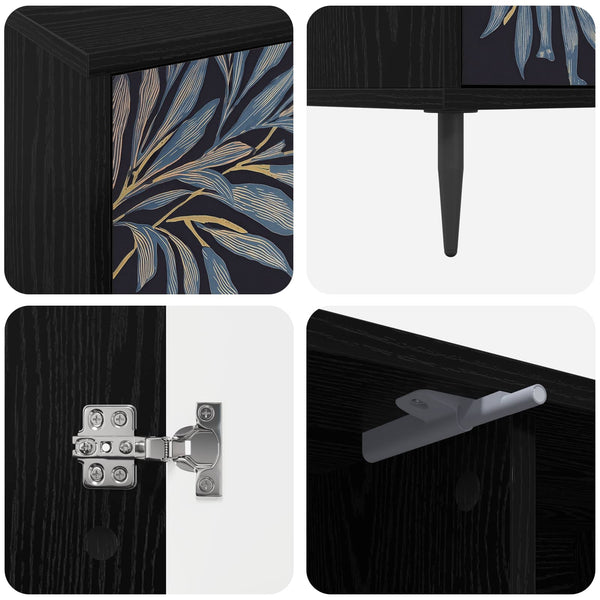 TV-kaappi DOKKUM 102 x 33 x 51 cm Musta tammi Tekninen puu