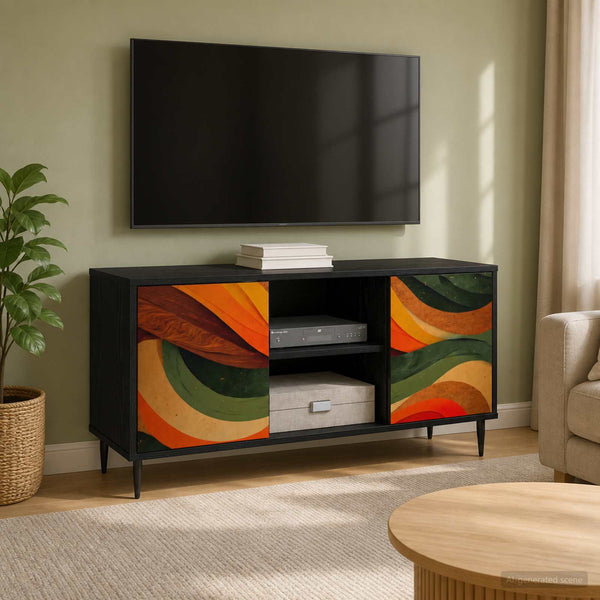 TV-kaappi BONN 102 x 33 x 51 cm Musta tammi Tekninen puu