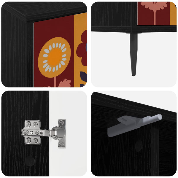 TV-kaappi ESSEN 102 x 33 x 51 cm Musta tammi Tekninen puu