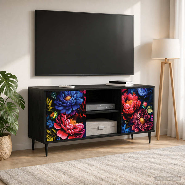 TV-kaappi KIEL 102 x 33 x 51 cm Musta tammi Tekninen puu