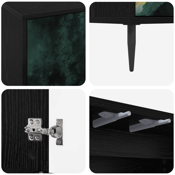 TV-kaappi WIJHE 102 x 33 x 51 cm Musta tammi Tekninen puu