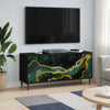 TV-kaappi WIJHE 102 x 33 x 51 cm Musta tammi Tekninen puu