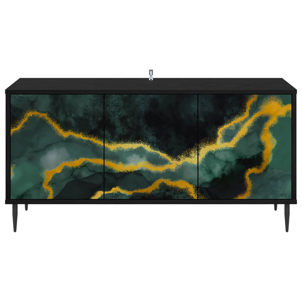 TV-kaappi WIJHE 102 x 33 x 51 cm Musta tammi Tekninen puu