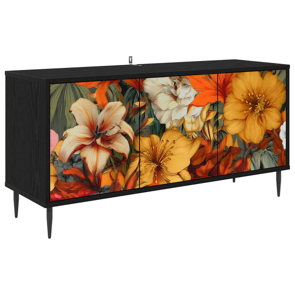 TV-kaappi GENNEP 102 x 33 x 51 cm Musta tammi Tekninen puu