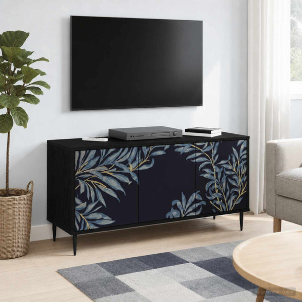 TV-kaappi DOKKUM 102 x 33 x 51 cm Musta tammi Tekninen puu