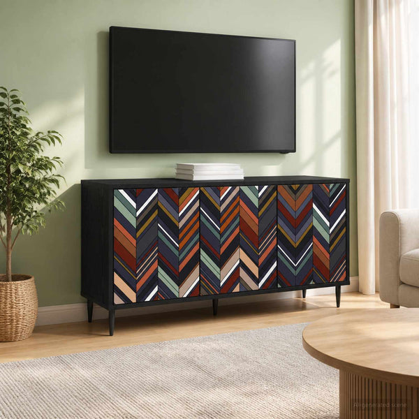 TV-kaappi OMMEN 102 x 33 x 51 cm Musta tammi Tekninen puu