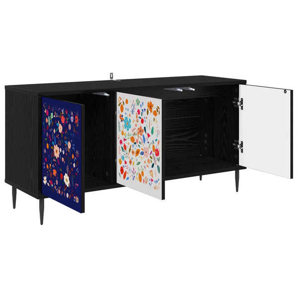 TV-kaappi MAINZ 102 x 33 x 51 cm Musta tammi Tekninen puu