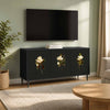 TV-kaappi BREMEN 102 x 33 x 51 cm Musta tammi Tekninen puu