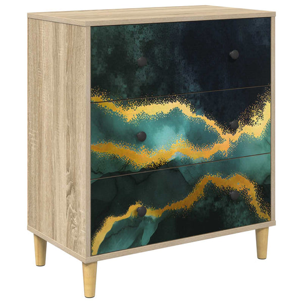 Laukkaava WIJHE Turkoosi marmori kuvio 66 x 36,5 x 75 cm Sonoma