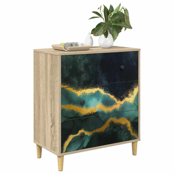 Laukkaava WIJHE Turkoosi marmori kuvio 66 x 36,5 x 75 cm Sonoma