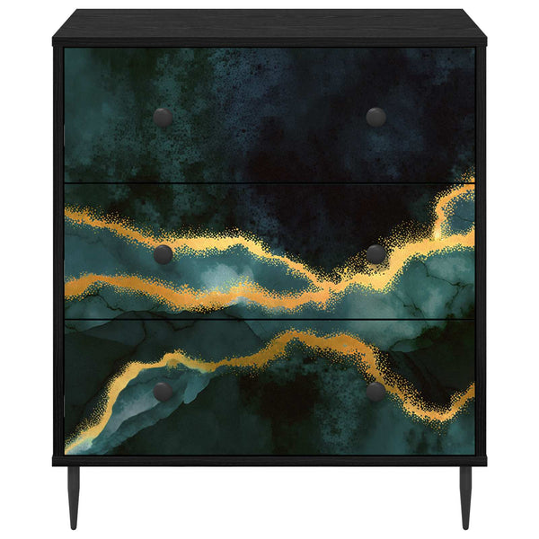 Laukkaava WIJHE Turkoosi marmori kuvio 66 x 36,5 x 76 cm