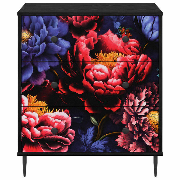 Laukkaava KIEL Tumma pionikuvio 66 x 36,5 x 76 cm Tekninen puu