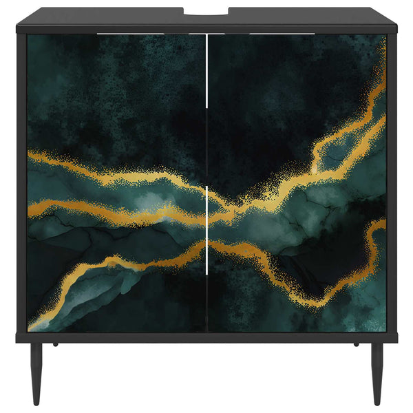 Kylpyhuonekaappi WIJHE Musta tammi 60 x 40 x 61 cm Tekninen puu
