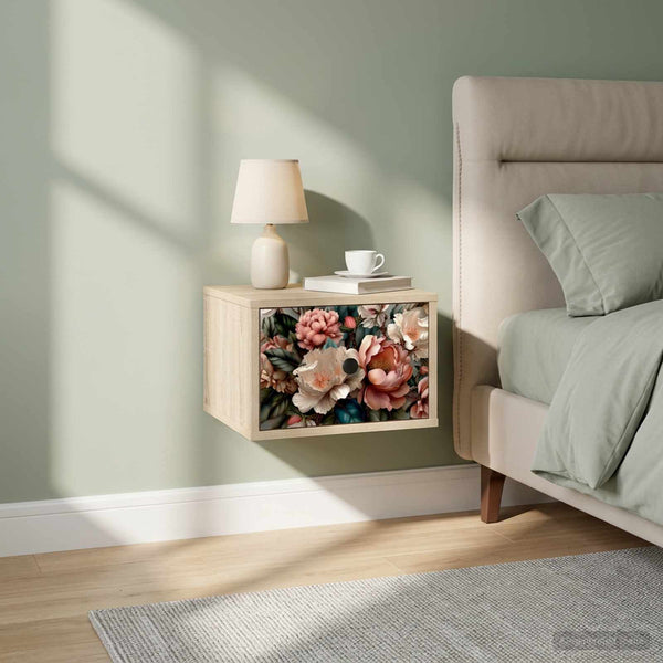 Seinälle kiinnitettävä yöpöytäkaappi BORNE 2 kpl Sonoma-tammi