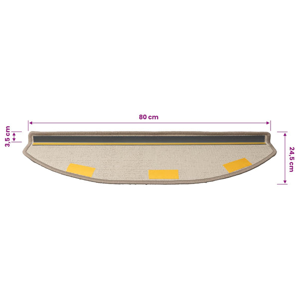 Itseliimautuvat portaamatot 15 kpl 80 x 24,5 x 3,5 cm Taupe