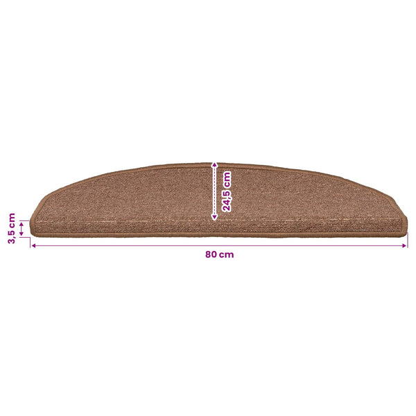 Itseliimautuvat portaamatot 15 kpl 80 x 24,5 x 3,5 cm Ruskea