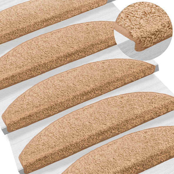 Itseliimautuvat portaamatot 15 kpl 80 x 24,5 x 3,5 cm Beige