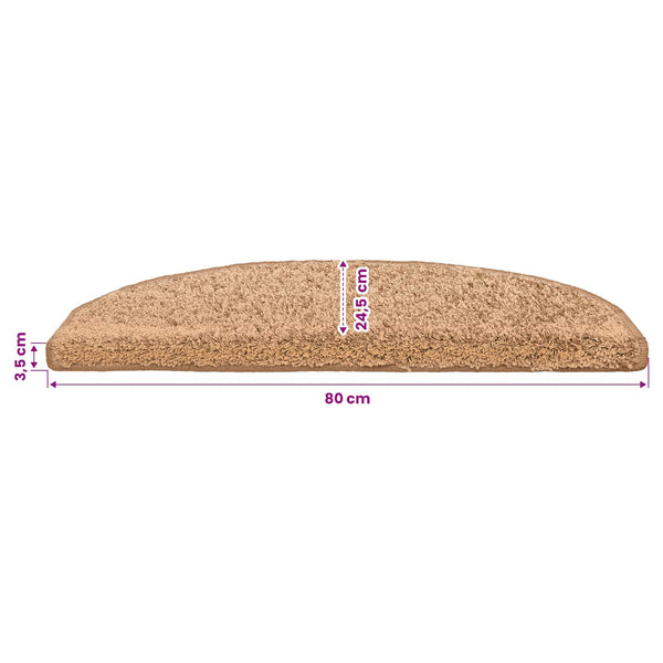 Itseliimautuvat portaamatot 15 kpl 80 x 24,5 x 3,5 cm Beige