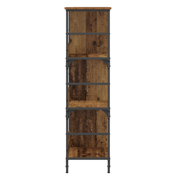 Kirjahylly 4 tasoa 78,5 x 33 x 117,5 cm metallia PB Vanha puu