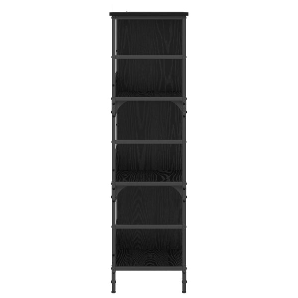 Kirjahylly 4 tasoa 78,5 x 33 x 117,5 cm metallia PB Musta tammi