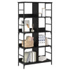 Kirjahylly 4 tasoa 78,5 x 33 x 153 cm metallia PB Musta tammi