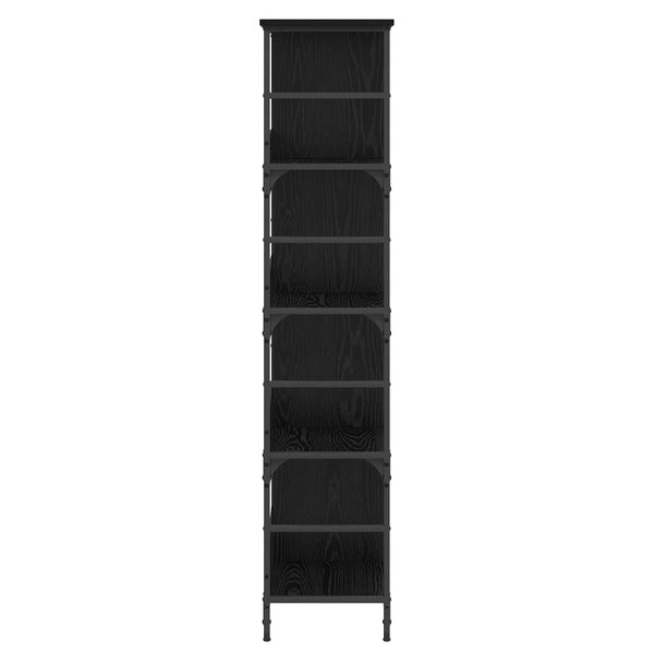Kirjahylly 4 tasoa 78,5 x 33 x 153 cm metallia PB Musta tammi