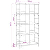 Kirjahylly 4 tasoa 78,5 x 33 x 153 cm metallia PB Musta tammi