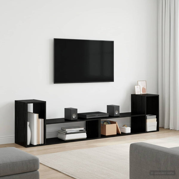 TV-kaappi 100 x 30 x 50 cm Musta tammi Tekninen puu