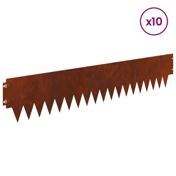 Nurmireunus 10 kpl 103 x 20 cm Teräs Ruosteinen