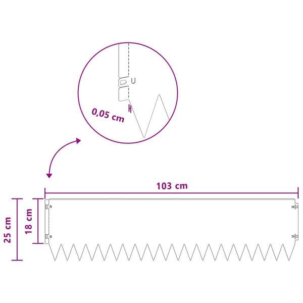 Nurmireunus 10 kpl 103 x 25 cm Teräs Oliivinvihreä