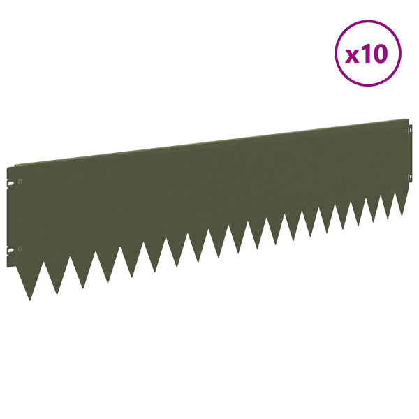 Nurmireunus 10 kpl 103 x 25 cm Teräs Oliivinvihreä