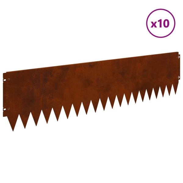Nurmireunus 10 kpl 103 x 25 cm Teräs Ruosteinen