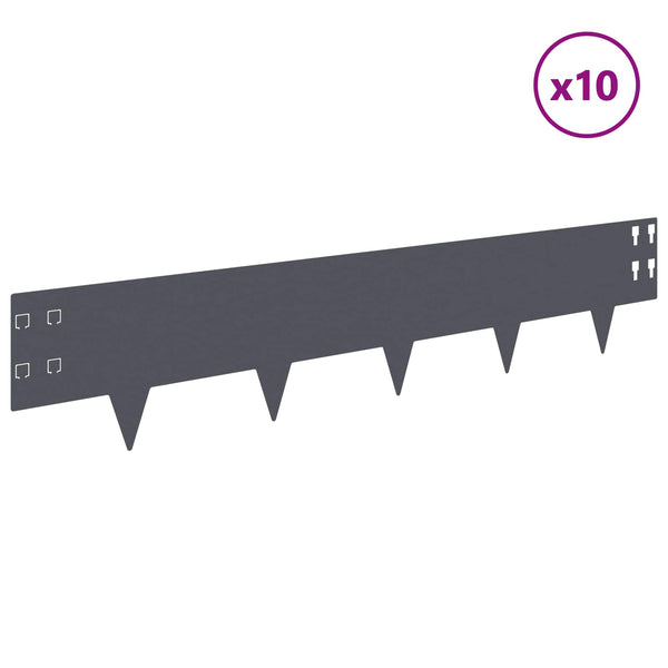 Nurmireunus 10 kpl 100 x 20 cm Teräs Antrasiitti