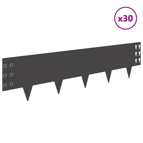 Nurmireunus 30 kpl 100 x 25 cm Teräs Musta