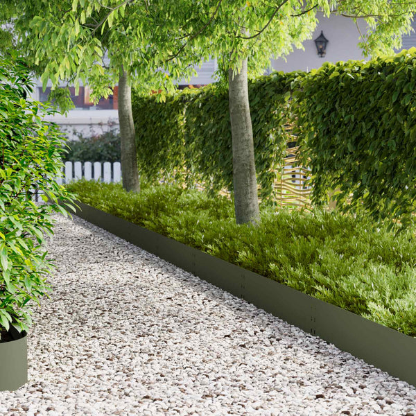 Nurmireunus 20 kpl 100 x 25 cm Teräs Oliivinvihreä