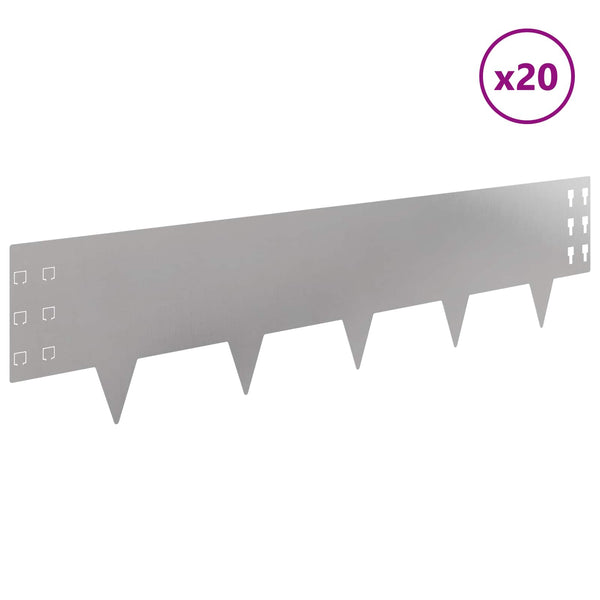 Nurmireunus 20 kpl 100 x 25 cm Teräs Hopea