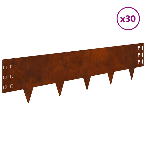 Nurmireunus 30 kpl 100 x 25 cm Teräs Ruosteinen