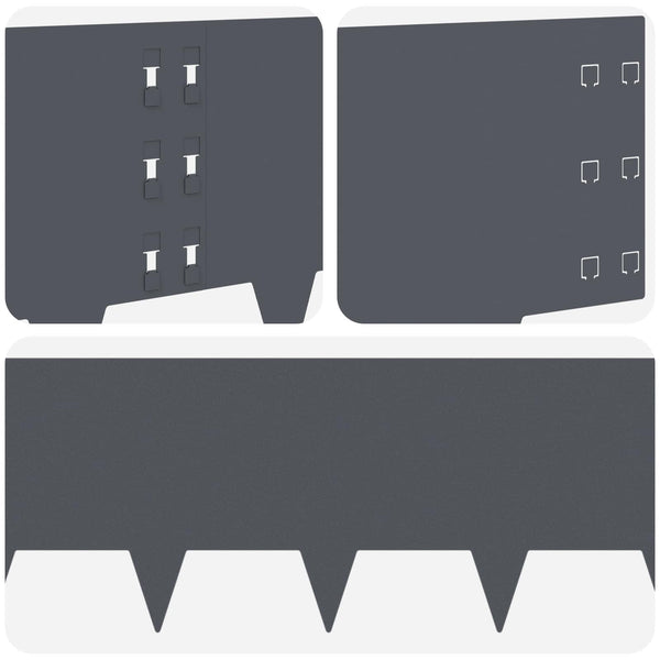 Nurmireunus 10 kpl 100 x 30 cm Teräs Antrasiitti