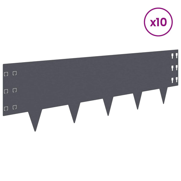 Nurmireunus 10 kpl 100 x 30 cm Teräs Antrasiitti