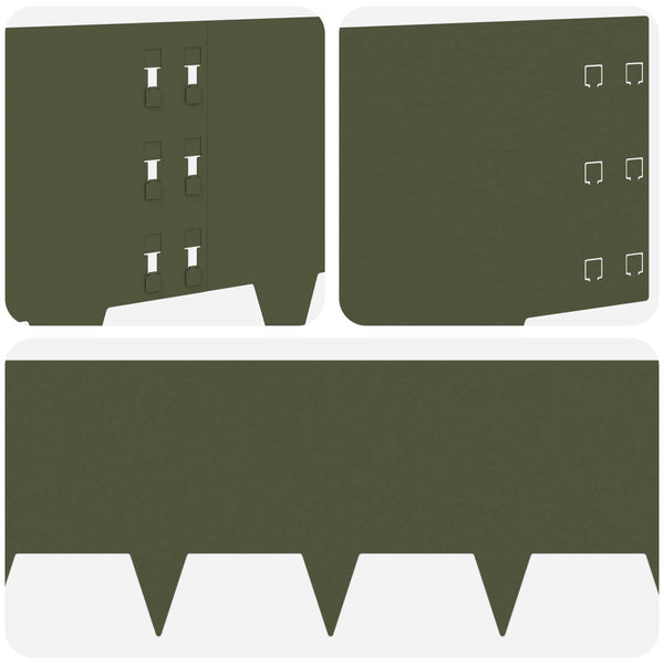 Nurmireunus 20 kpl 100 x 30 cm Teräs Oliivinvihreä