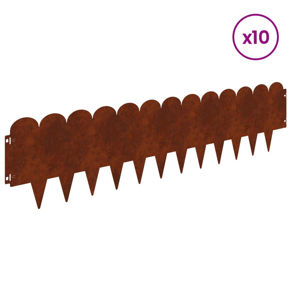 Nurmireunus 10 kpl 103 x 25 cm Teräs Ruosteinen
