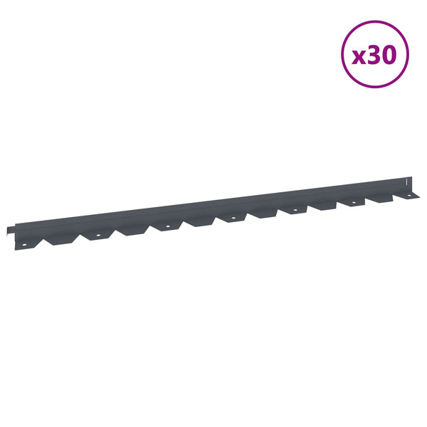 Nurmireunus 30 kpl 102 x 4 x 4 cm Teräs Antrasiitti