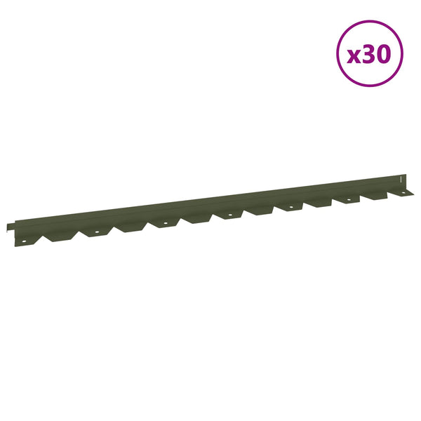 Nurmireunus 30 kpl 102 x 4 x 4 cm Teräs Oliivinvihreä