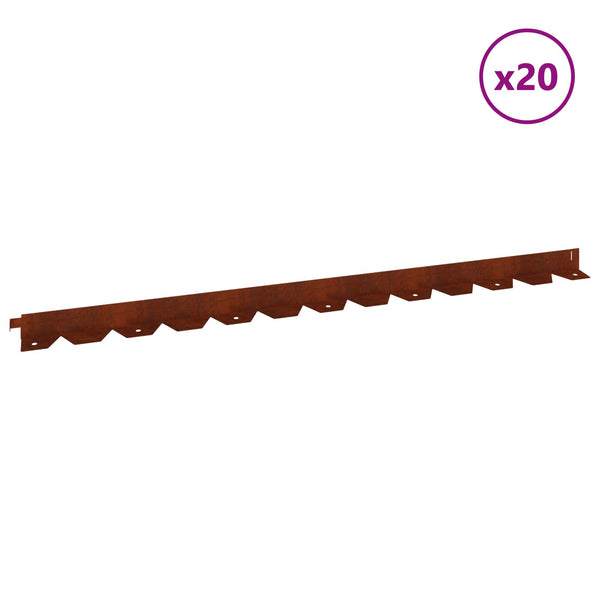 Nurmireunus 20 kpl 102 x 4 x 4 cm Teräs Ruosteinen