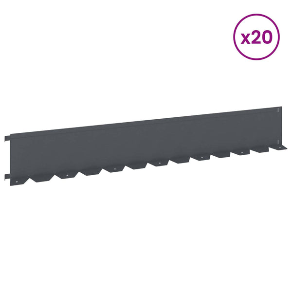 Nurmireunus 20 kpl 102 x 15 x 4 cm Teräs Antrasiitti