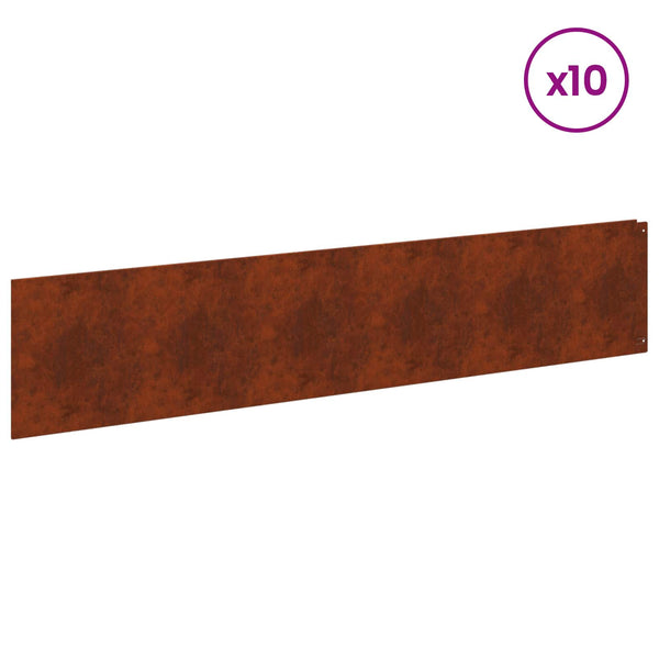 Nurmireunus 10 kpl 100 x 22 cm Teräs Ruosteinen
